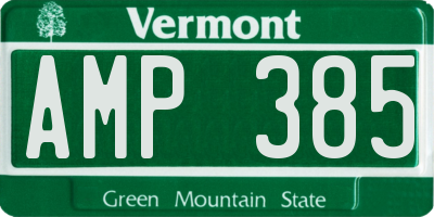 VT license plate AMP385