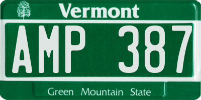 VT license plate AMP387