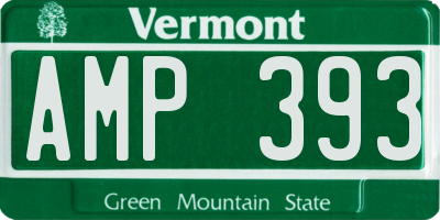 VT license plate AMP393