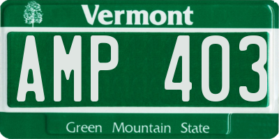 VT license plate AMP403