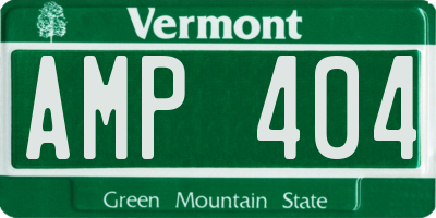VT license plate AMP404
