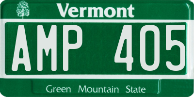 VT license plate AMP405