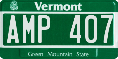 VT license plate AMP407