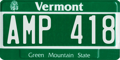 VT license plate AMP418