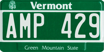 VT license plate AMP429