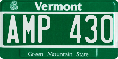 VT license plate AMP430