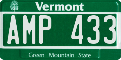 VT license plate AMP433