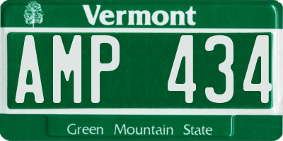 VT license plate AMP434