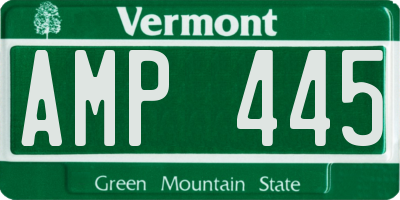 VT license plate AMP445