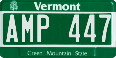 VT license plate AMP447