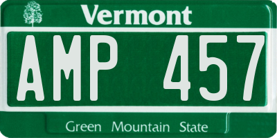 VT license plate AMP457