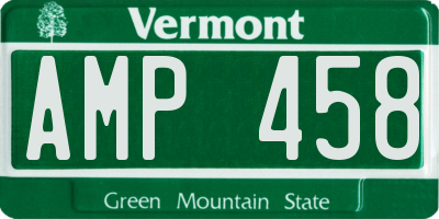 VT license plate AMP458
