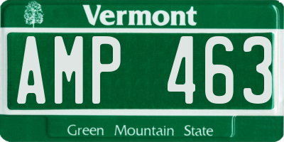 VT license plate AMP463