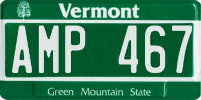 VT license plate AMP467