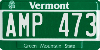 VT license plate AMP473