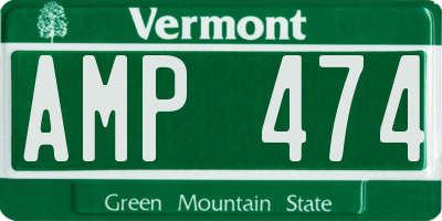 VT license plate AMP474