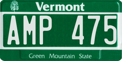 VT license plate AMP475