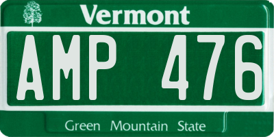 VT license plate AMP476