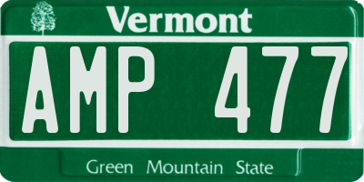 VT license plate AMP477