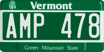 VT license plate AMP478