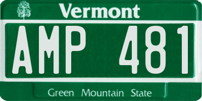 VT license plate AMP481