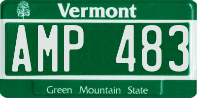 VT license plate AMP483