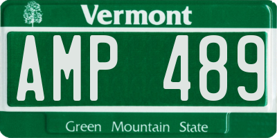 VT license plate AMP489