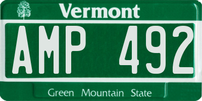 VT license plate AMP492
