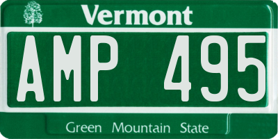 VT license plate AMP495
