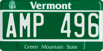 VT license plate AMP496