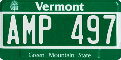 VT license plate AMP497