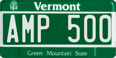 VT license plate AMP500