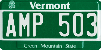 VT license plate AMP503
