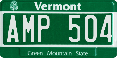VT license plate AMP504