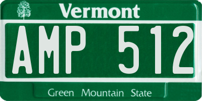 VT license plate AMP512