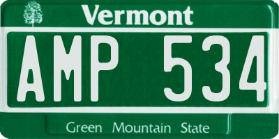 VT license plate AMP534