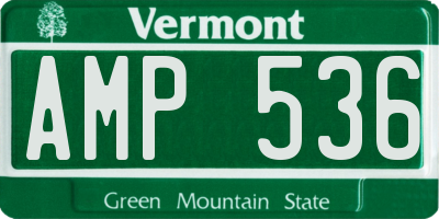 VT license plate AMP536