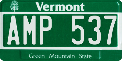 VT license plate AMP537