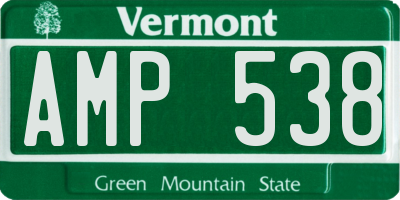 VT license plate AMP538
