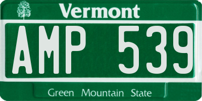 VT license plate AMP539