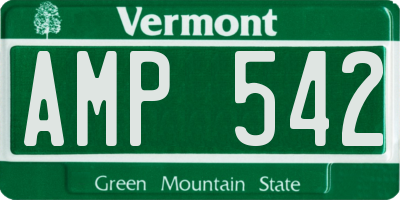 VT license plate AMP542
