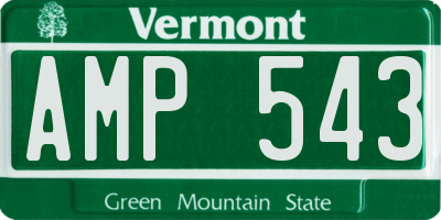 VT license plate AMP543