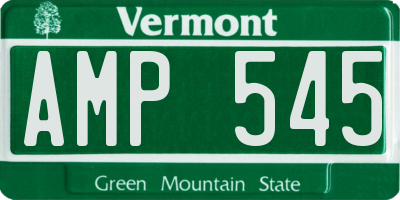 VT license plate AMP545
