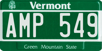VT license plate AMP549