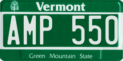 VT license plate AMP550