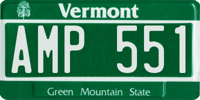 VT license plate AMP551