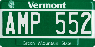 VT license plate AMP552