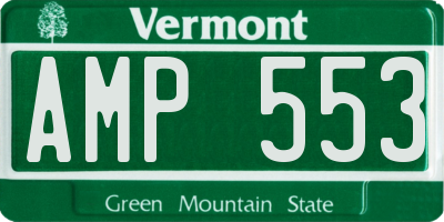 VT license plate AMP553