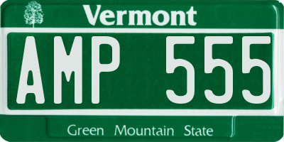 VT license plate AMP555