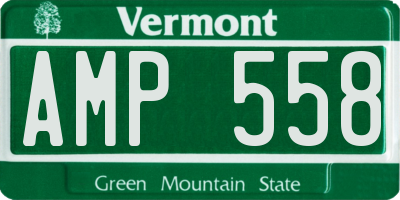 VT license plate AMP558